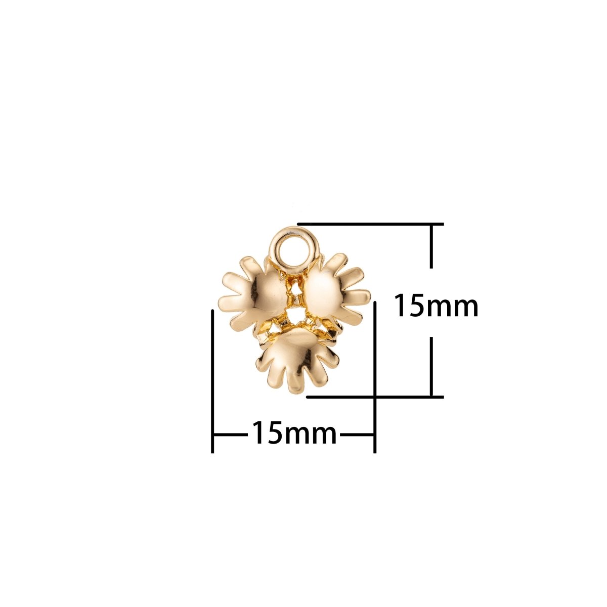 Dainty 18k Gold Filled Flower Charm Tiny Floral Charm Bracelet Necklace Earring Making - DLUXCA