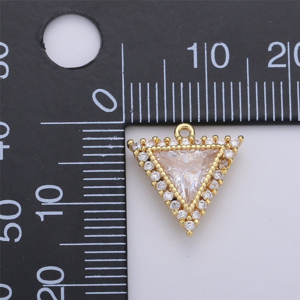 Dainty 18K Gold Filled Triangle Charm Micro Pave Pyramid Cubic Charm Bracelet Necklace Earring Charm Component Jewelry Making Supply C-650 - DLUXCA