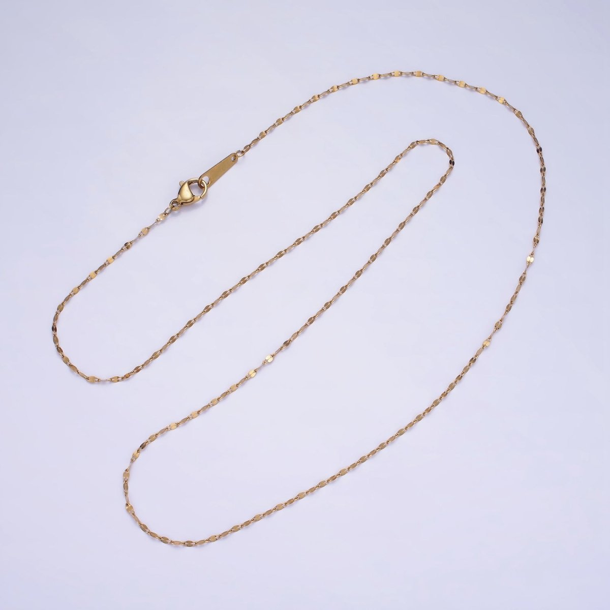 Dainty 1mm Gold Dapped Cable Chain Necklace 20.6 inch long | WA-2421 - DLUXCA