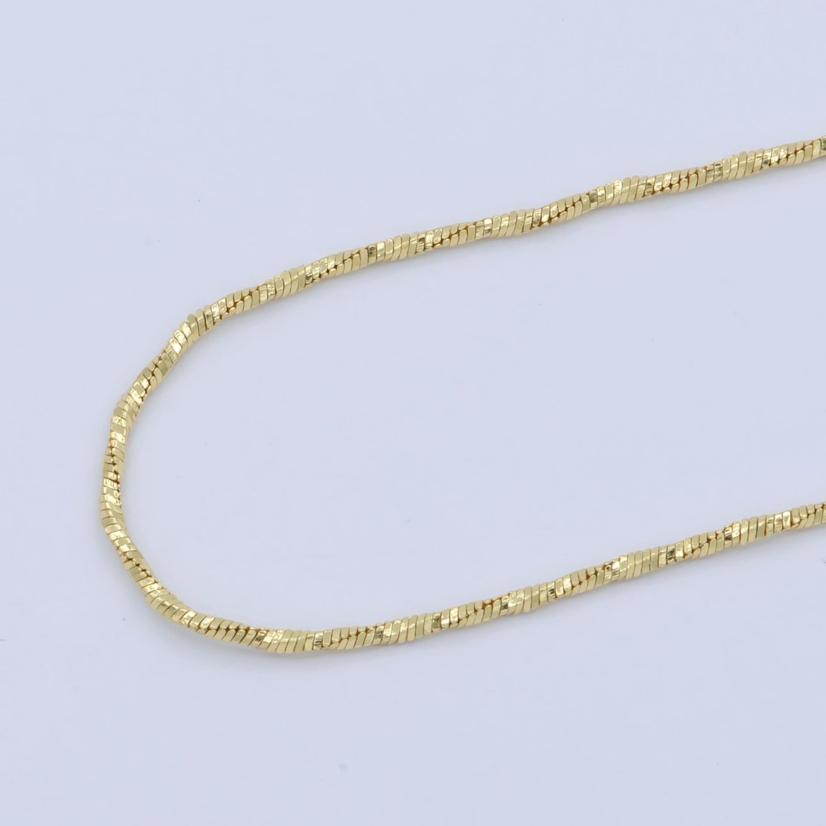 Dainty 1mm Twisted Omega Snake 18 Inch Layering Chain Necklace | WA-198 Clearance Pricing - DLUXCA
