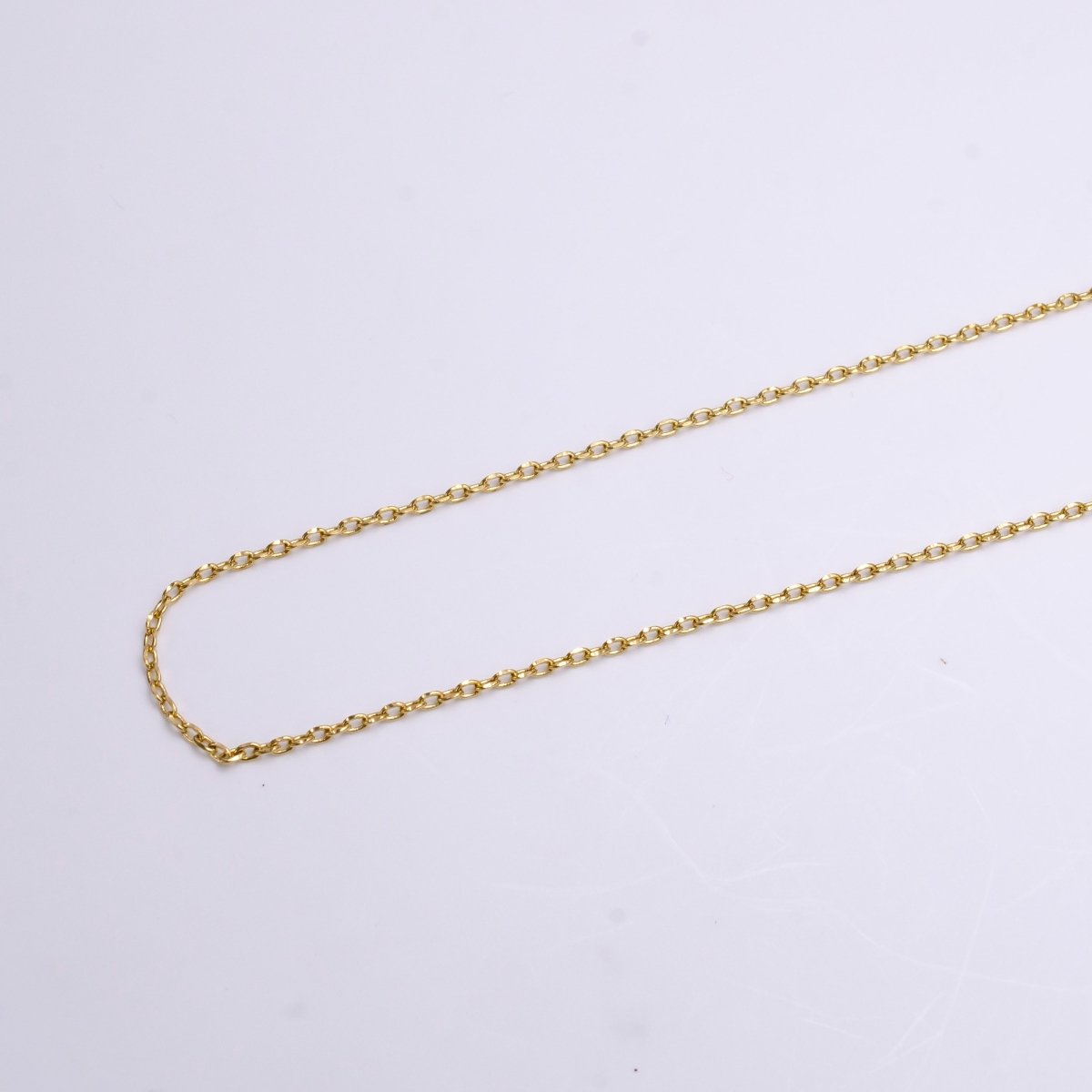 Dainty 24K Gold Filled 1.4mm Rolo Cable Unfinished Chain For Jewelry Making | ROLL-1367 - DLUXCA