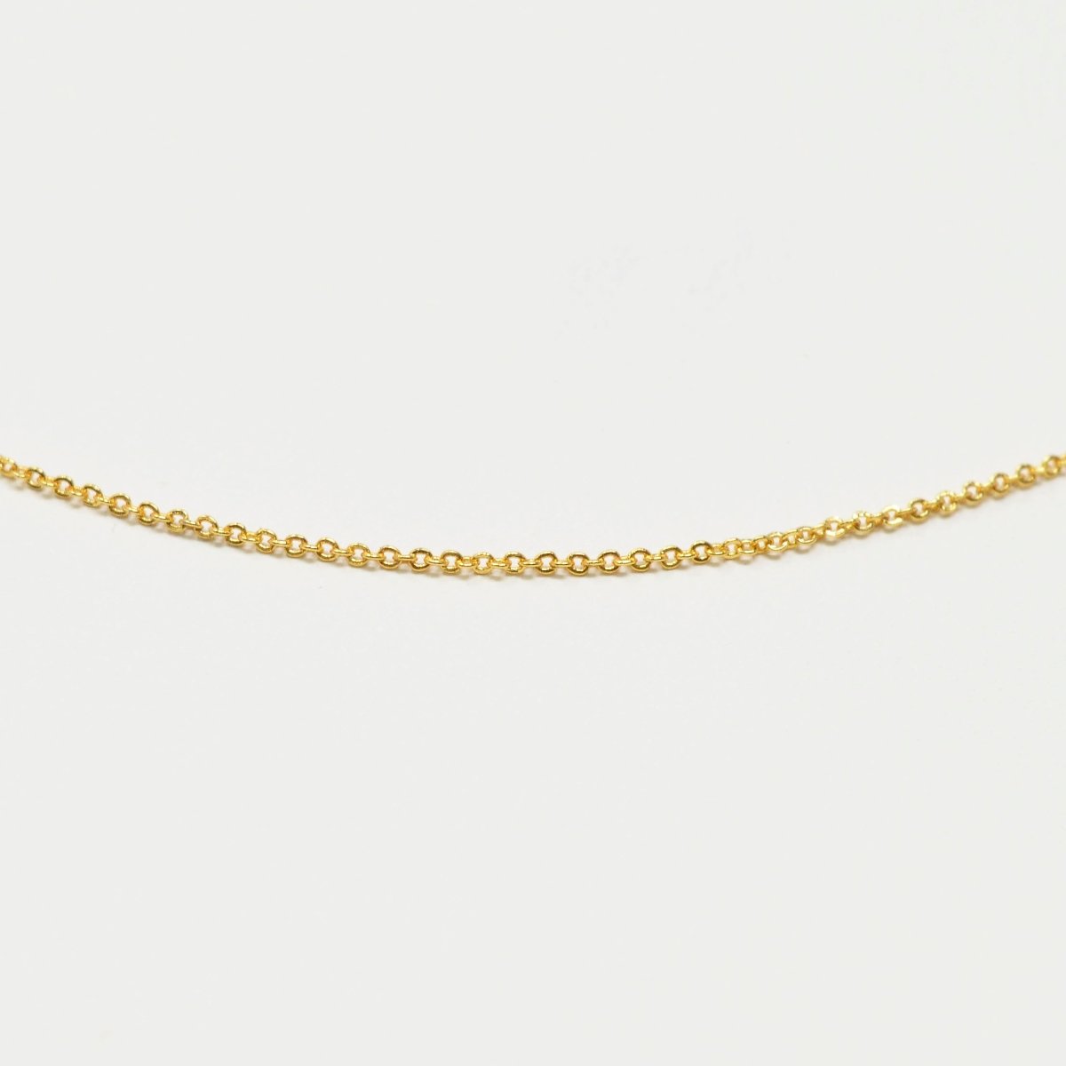 Dainty 24K Gold Filled 1mm Rolo Cable 18 Inch Chain Necklace w/ Spring Ring | CN-989 - DLUXCA