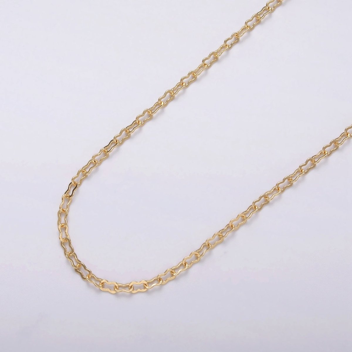Dainty 24k Gold Filled 2.2mm Figure Eight Unfinished Chain by Yard in Gold & Silver | ROLL-1041, ROLL-1114 Clearance Pricing - DLUXCA