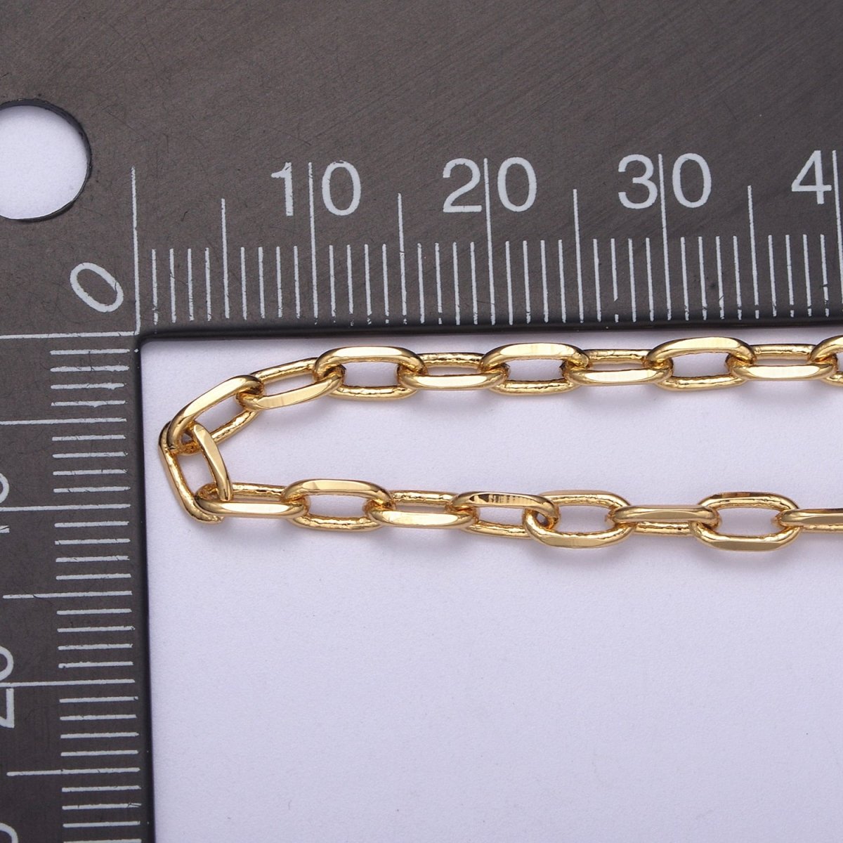 Dainty 24K Gold Filled 6.5X3.3mm PaperClip Chain, Unfinished Paperclip Cable Chain For Jewelry Making Supply Component | ROLL-657 Clearance Pricing - DLUXCA