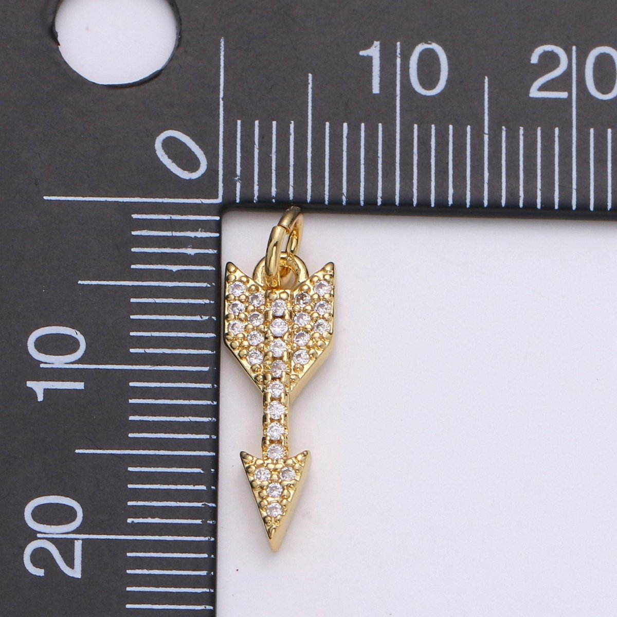 Dainty 24k Gold Filled Arrow Charm Mini Arrow Pendant Micro Pave Charm for Bracelet Earring Necklace Making D-476 D-477 - DLUXCA