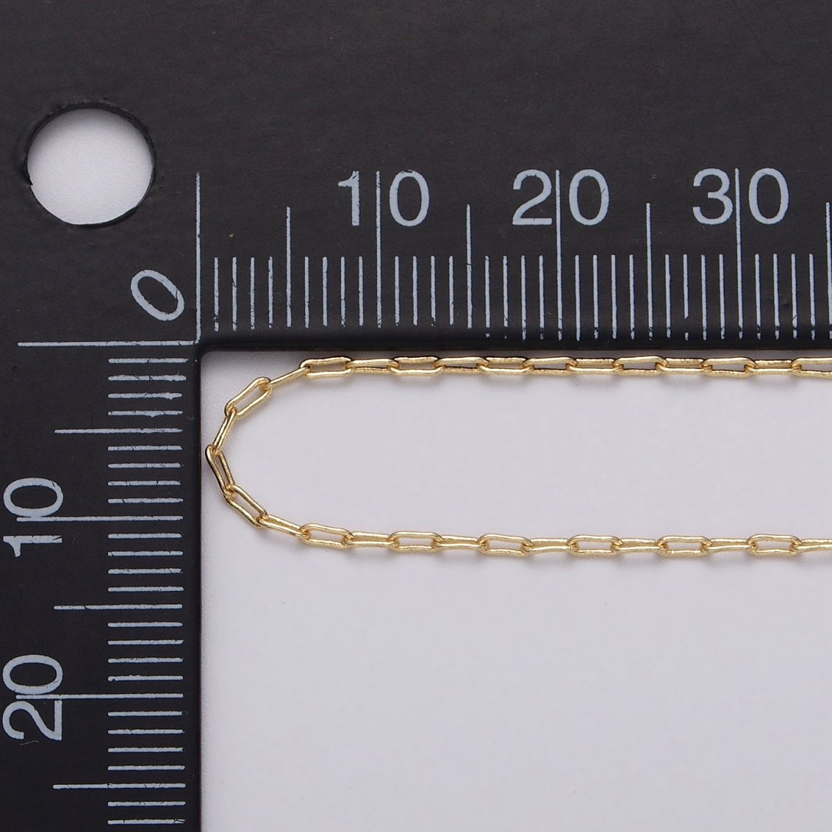 Dainty 24K Gold Filled Boxy Paperclip Unfinished Chain by Yard in Gold & Silver | ROLL-1037, ROLL-1094 Clearance Pricing - DLUXCA