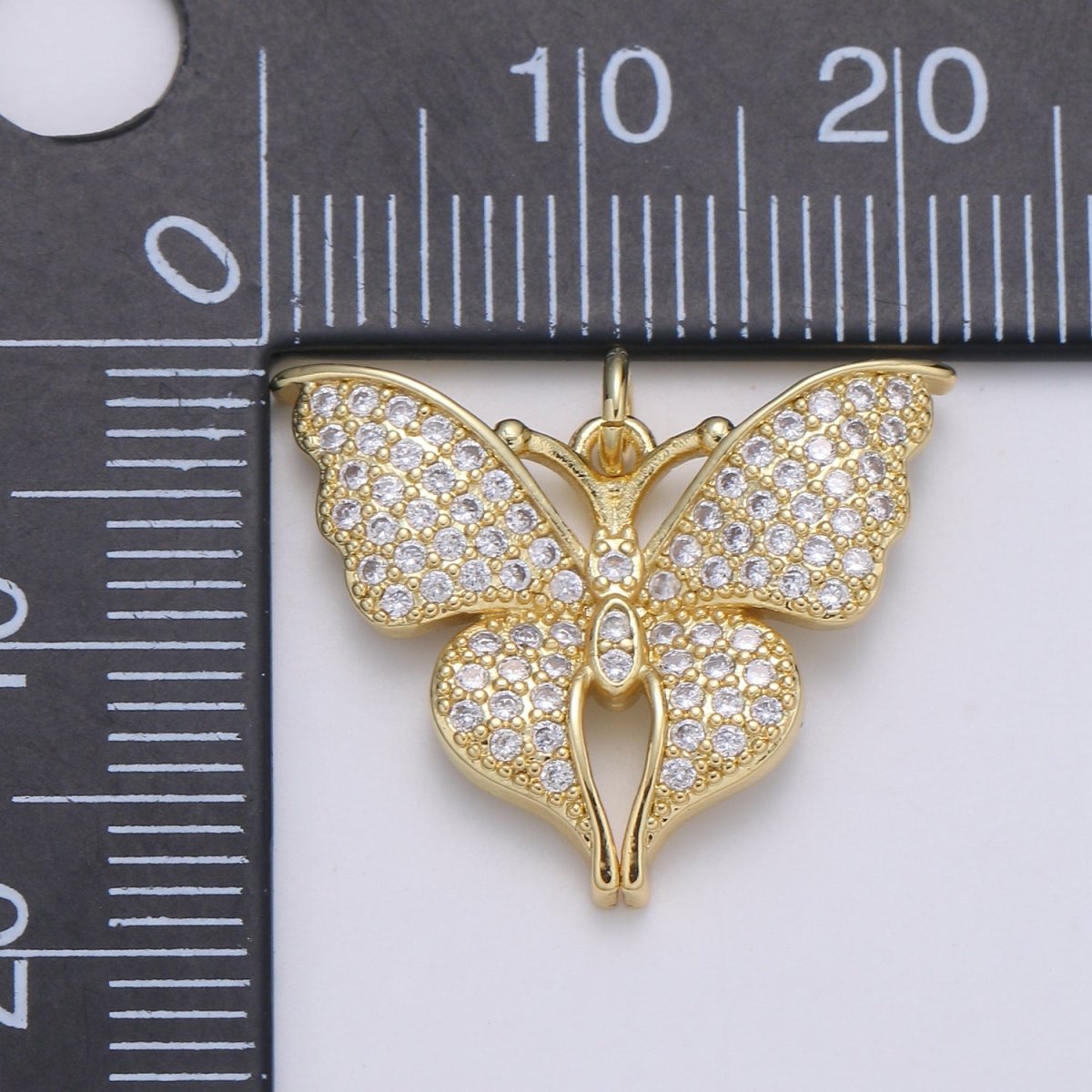 Dainty 24K Gold Filled Butterfly Charm E-113 - DLUXCA