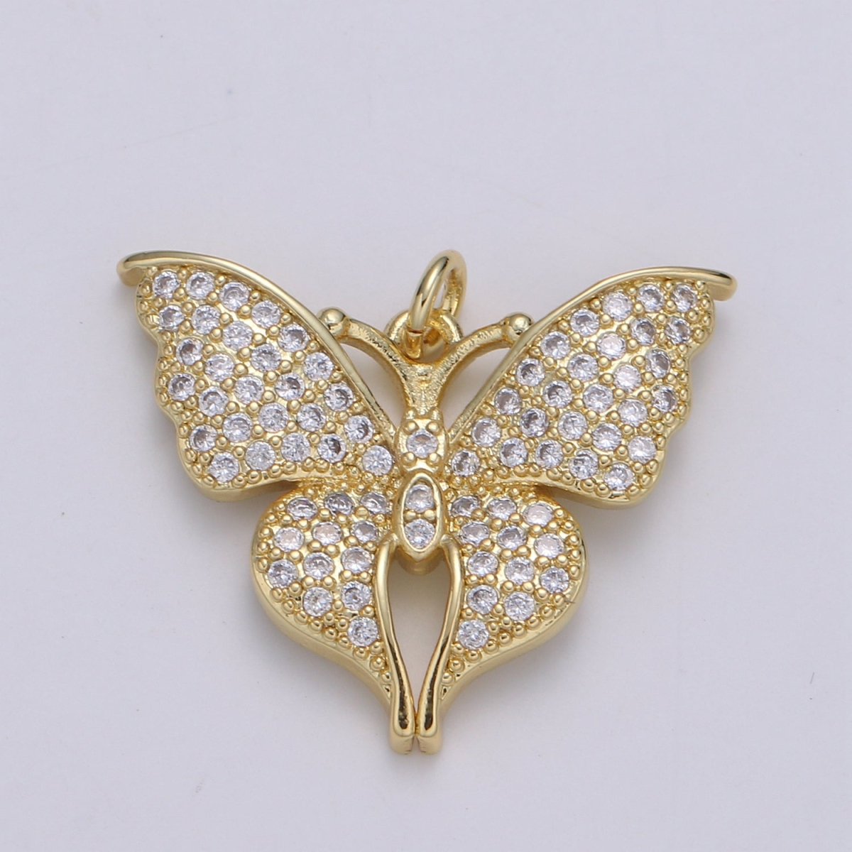 Dainty 24K Gold Filled Butterfly Charm E-113 - DLUXCA