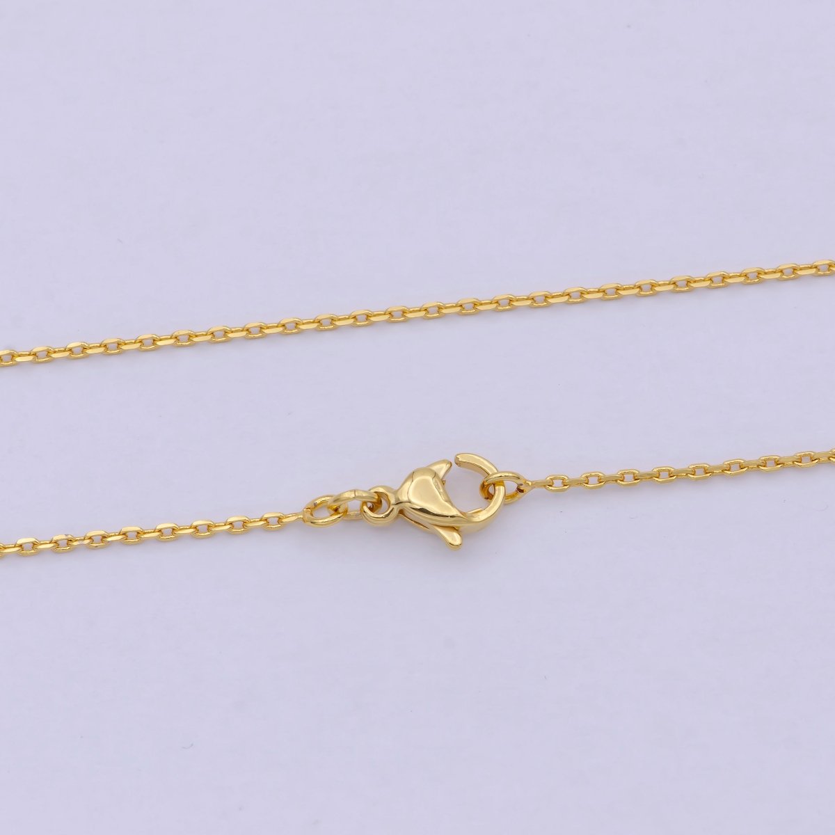 Dainty 24K Gold Filled Cable Chain Necklace 17.5 inch for Woman Jewelry | WA-806 Clearance Pricing - DLUXCA