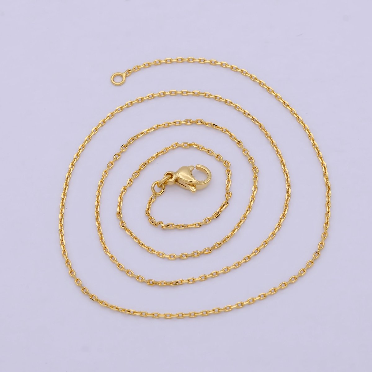 Dainty 24K Gold Filled Cable Chain Necklace 17.5 inch for Woman Jewelry | WA-806 Clearance Pricing - DLUXCA