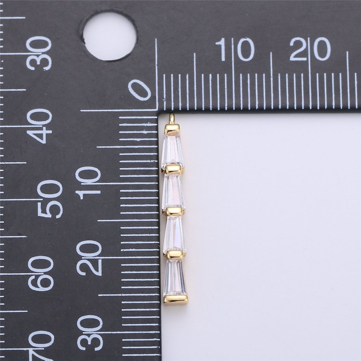 Dainty 24k Gold fIlled Charm Gold cubic bar Charm ,Baguette Stick Charm, Cubic Dangle charm for Necklace Earring Jewelry Making C-670 - DLUXCA