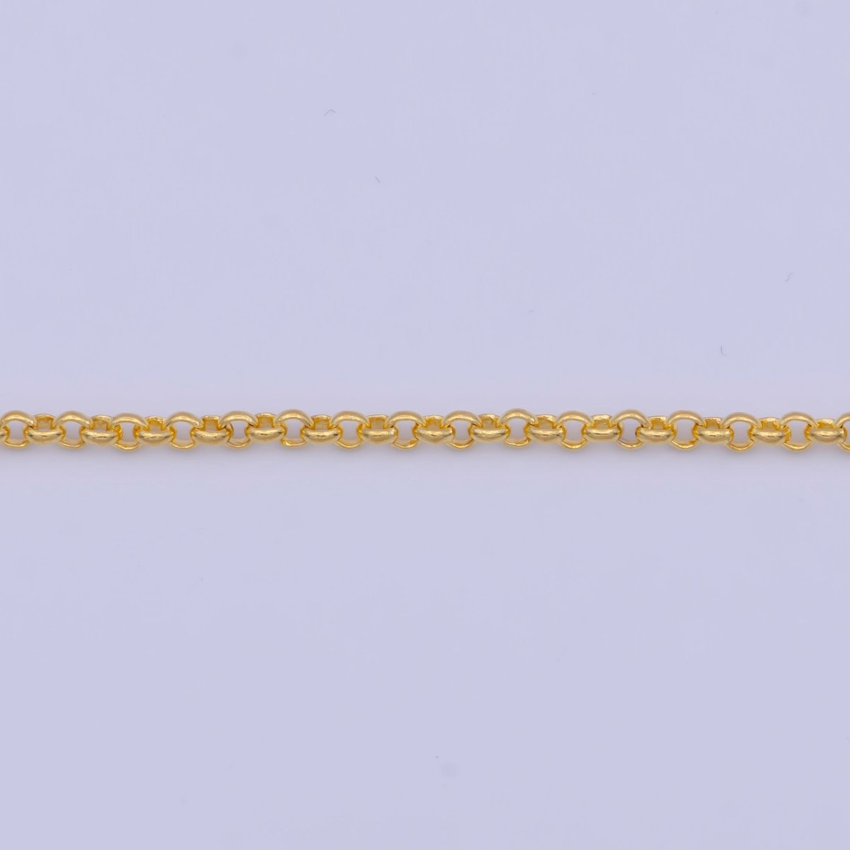 Dainty 24K Gold Filled Rolo Chain Necklace Gold Link Chain Necklace Ready to Wear 17.5 Inch | WA-1150 Clearance Pricing - DLUXCA