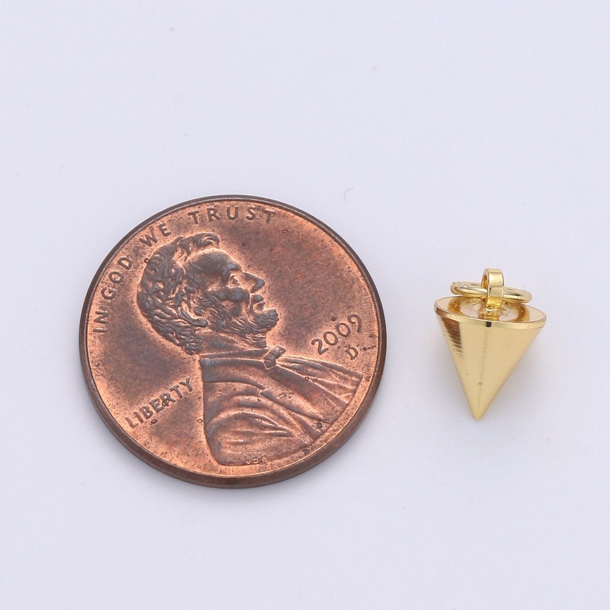 Dainty 24K Gold Filled Spike Charms,11x7mm Spike Pendants Conical Spike Charm,Drop Pendulum Pendant Stud Charm,Jewelry Finding K-800 - DLUXCA