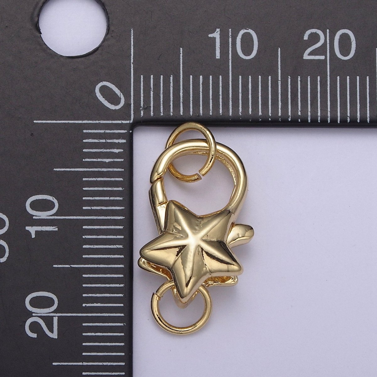 Dainty 24K Gold Filled Star Lobster Clasp Celestial Claw with Jump Ring DIY Minimalist Jewelry Supplies L-680 - DLUXCA