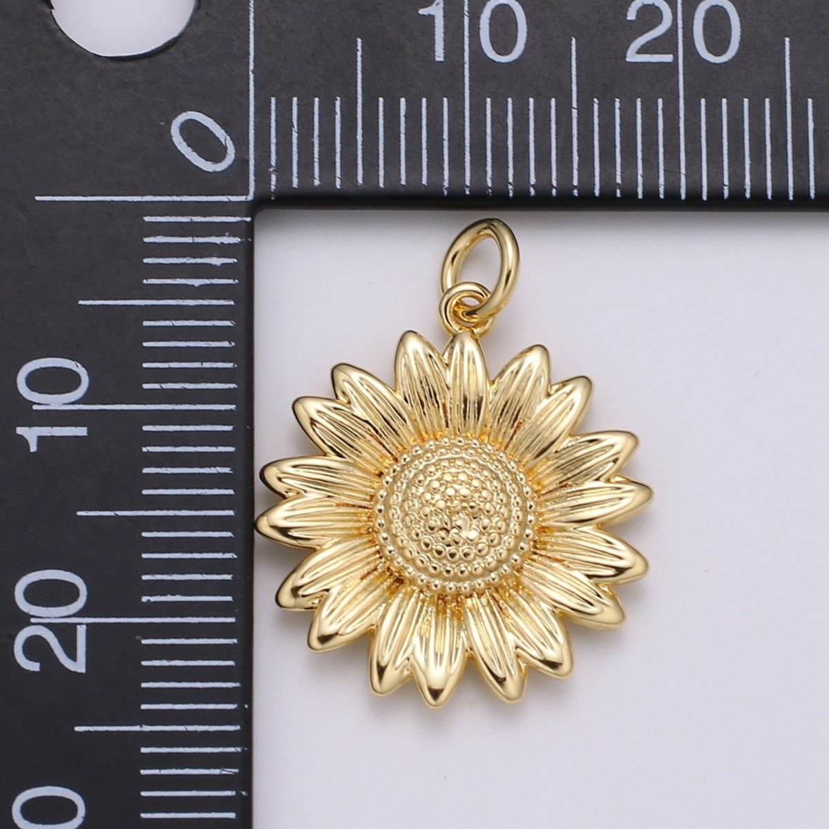 Dainty 24K Gold Filled Sun Flower Charm - E-136 - DLUXCA