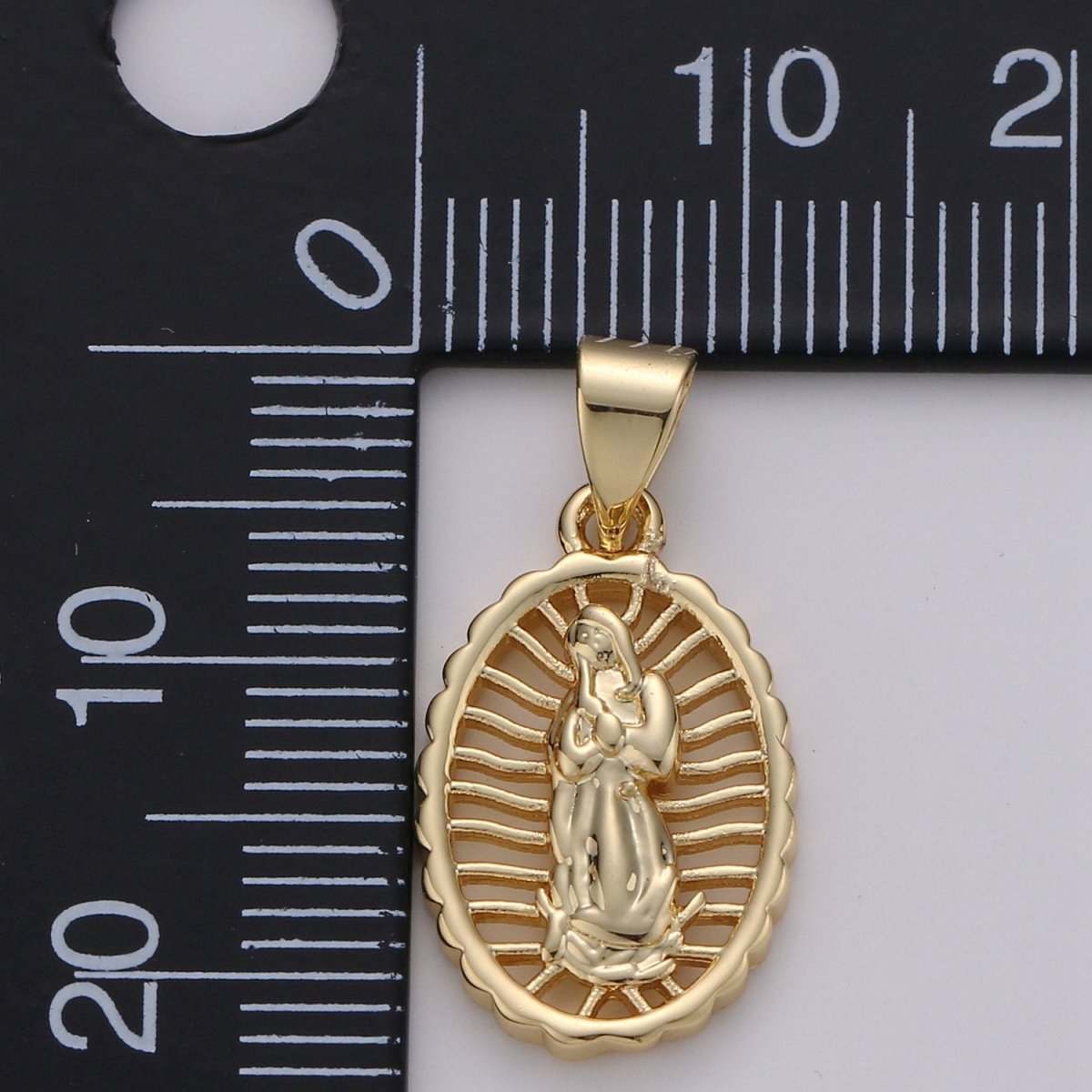 Dainty 24K Gold Filled Virgen de Guadalupe Pendant, Catholic Jewelry, Our Lady of Guadalupe Charm Catholic Religious Jewelry I-801 - DLUXCA
