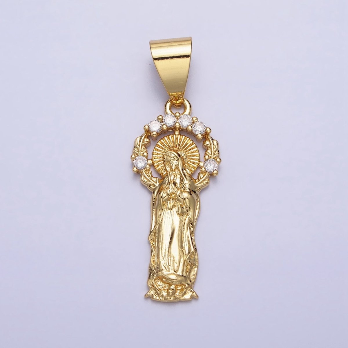 Dainty 24K Gold Filled Virgin Mary Pendant Catholic Religious Jewelry Making AA259 - DLUXCA