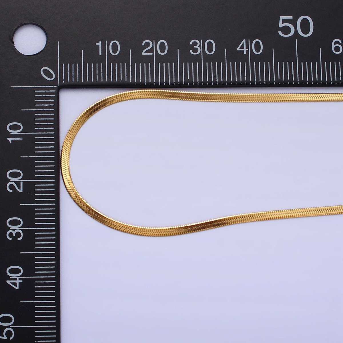 Dainty 2mm Gold Herringbone Chain Necklace Silver Flat Snake Chain Stainless Steel Chain 17.5 inch | WA-1550 WA-1551 - DLUXCA