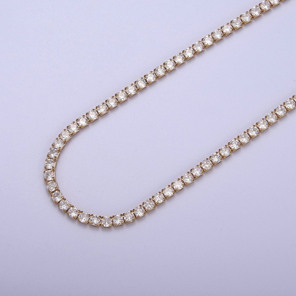 Dainty 3mm Tennis Chain with Crystal Cubic Zirconia CZ, Diamond Unfinished Chain For Necklace Bracelet Anklet Making, Jewelry Supply Component | ROLL-658, ROLL-659 Clearance Pricing - DLUXCA