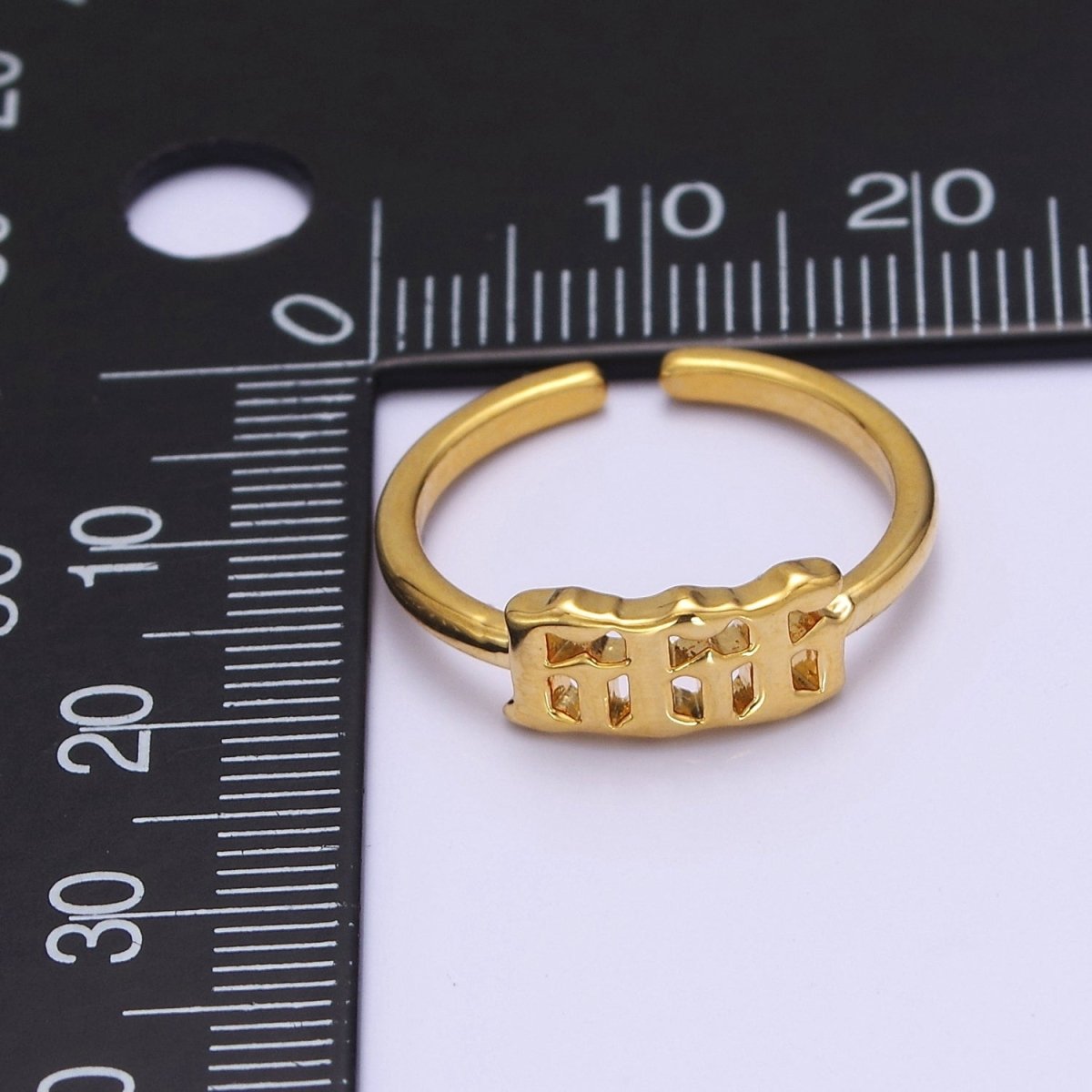 Dainty Angel Number Ring, Minimalist Gold Filled Ring Unisex Personalized Jewelry, Statement Rings O2056-O2064 - DLUXCA