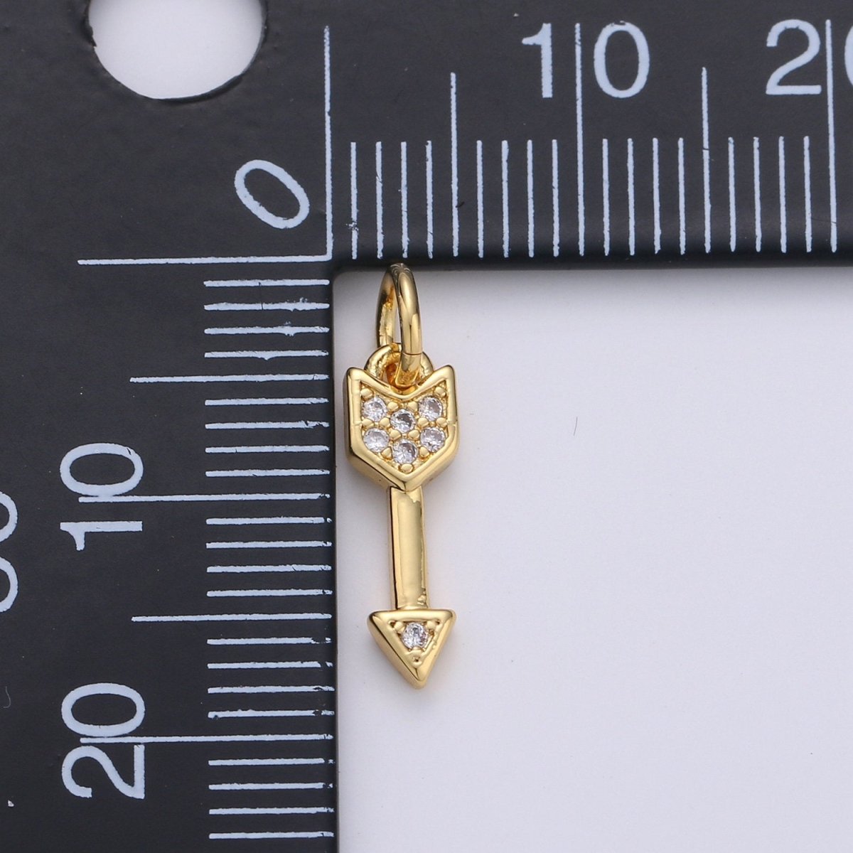 Dainty arrow Charm CZ Micro Pave 18x5mm Gold Arrow Pendant Lead Free for Necklace Earring Bracelet Component D-321 - DLUXCA