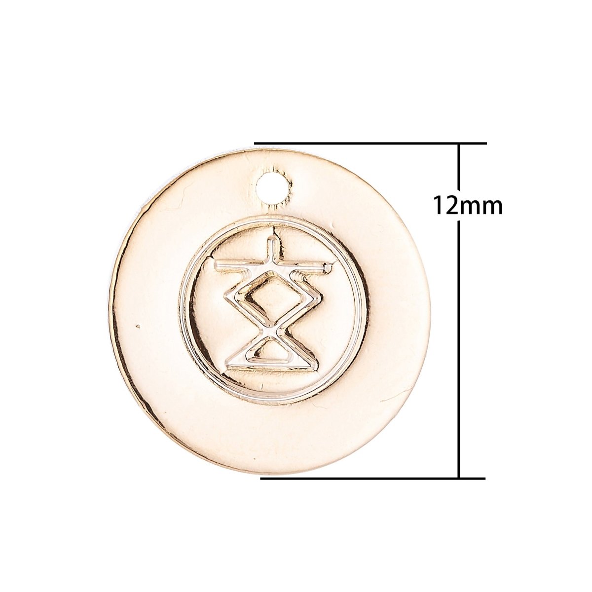 Dainty Aztec Coin 18k Gold Filled Charm Beadded Pendant for Bracelet Delicate Necklace Pendant Earring Gift for Jewelry Making DIY Supply C-061 - DLUXCA