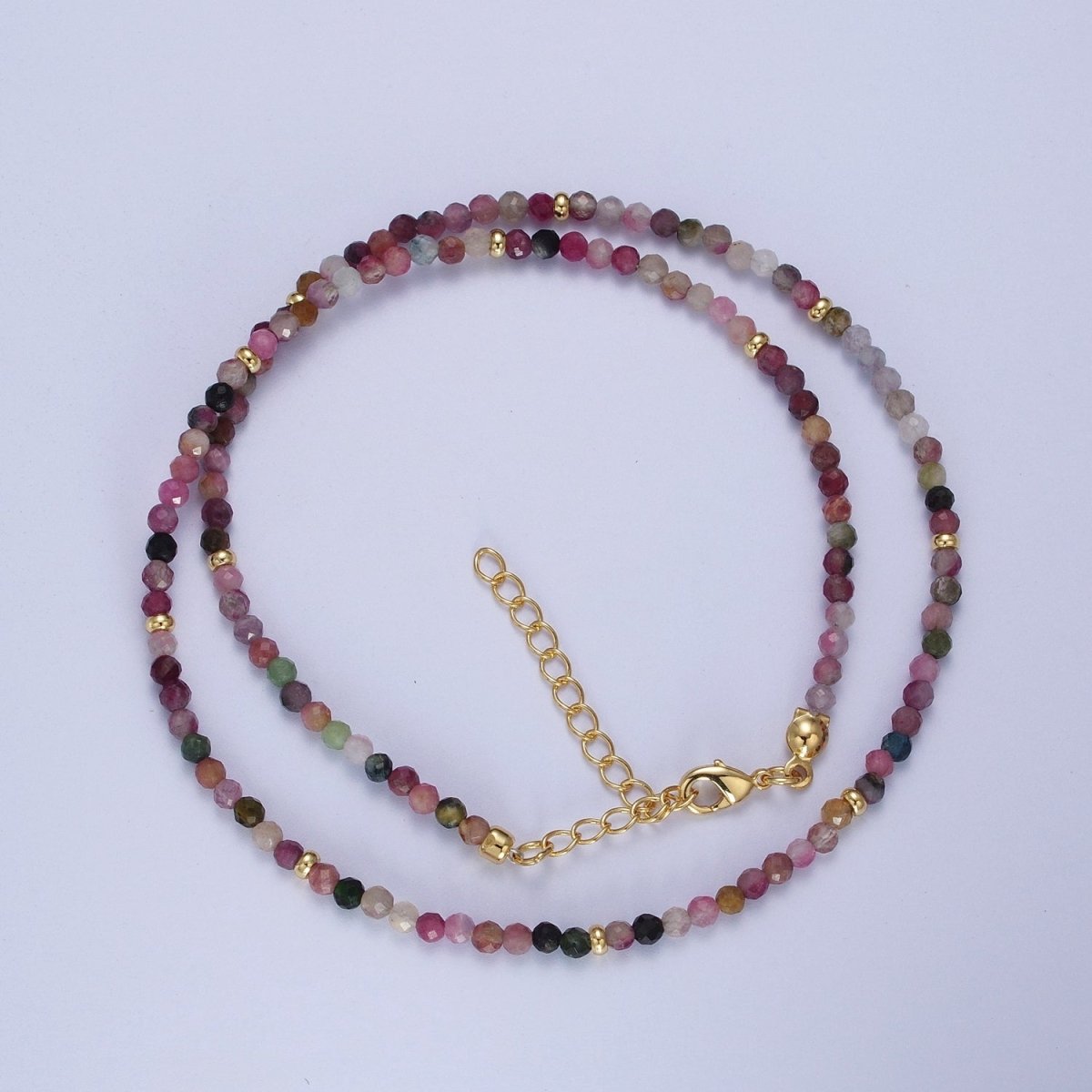 Dainty Beaded Necklace Tourmaline, Amazonite, Ruby, Amethyst, Moonstone Jewelry Handmade Jewelry | WA-1219 WA-1220 WA-1241 WA-1242 WA-1243 Clearance Pricing - DLUXCA