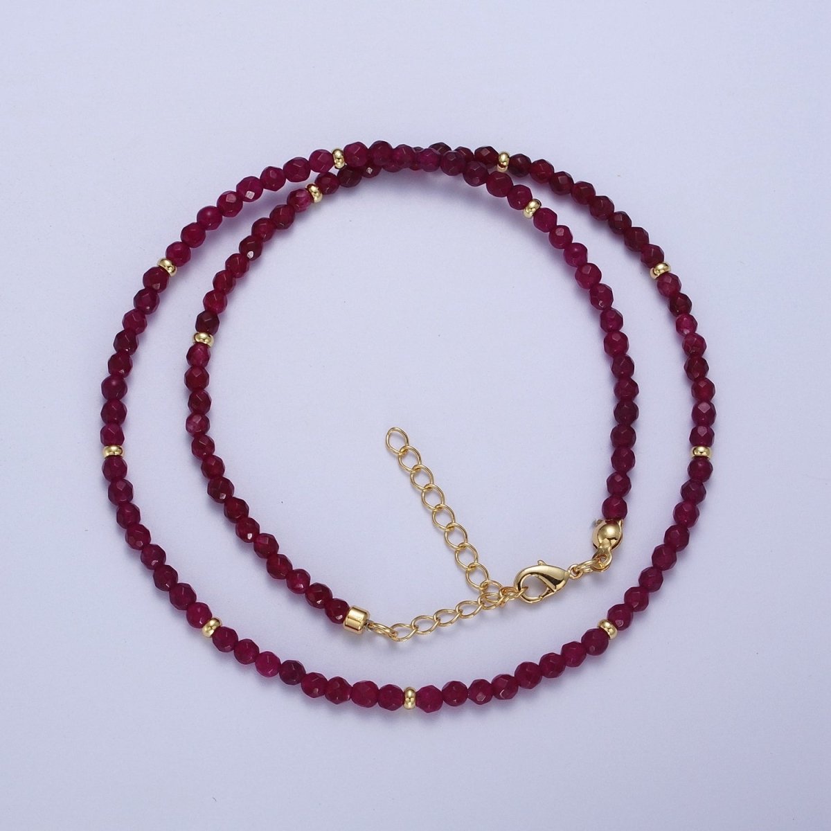 Dainty Beaded Necklace Tourmaline, Amazonite, Ruby, Amethyst, Moonstone Jewelry Handmade Jewelry | WA-1219 WA-1220 WA-1241 WA-1242 WA-1243 Clearance Pricing - DLUXCA