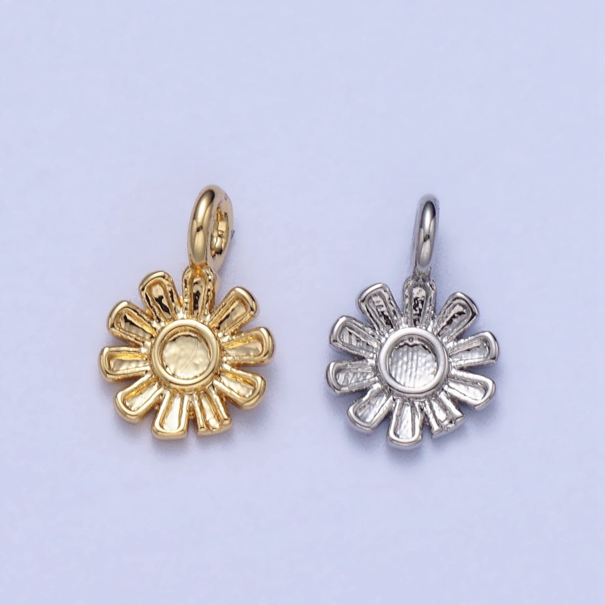 Dainty Blooming Daisy Flower Add-on Charm in Gold & Silver | AC032 AC033 - DLUXCA