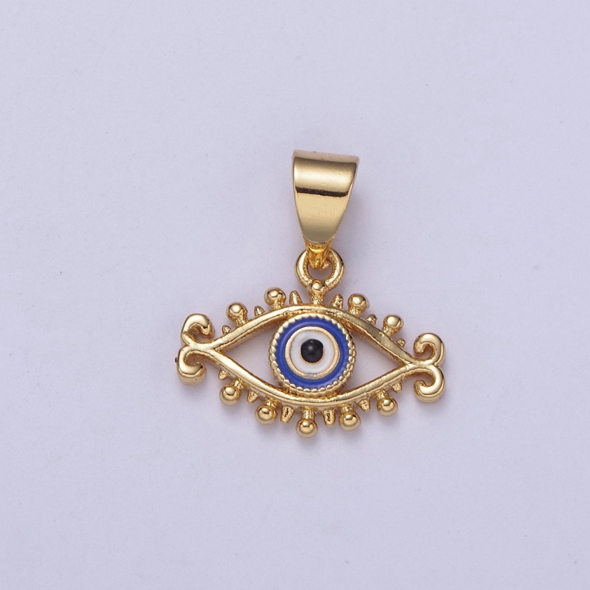 Dainty Blue Evil Eye Pendant Red Enamel Eye Charm H-365 H-366 - DLUXCA