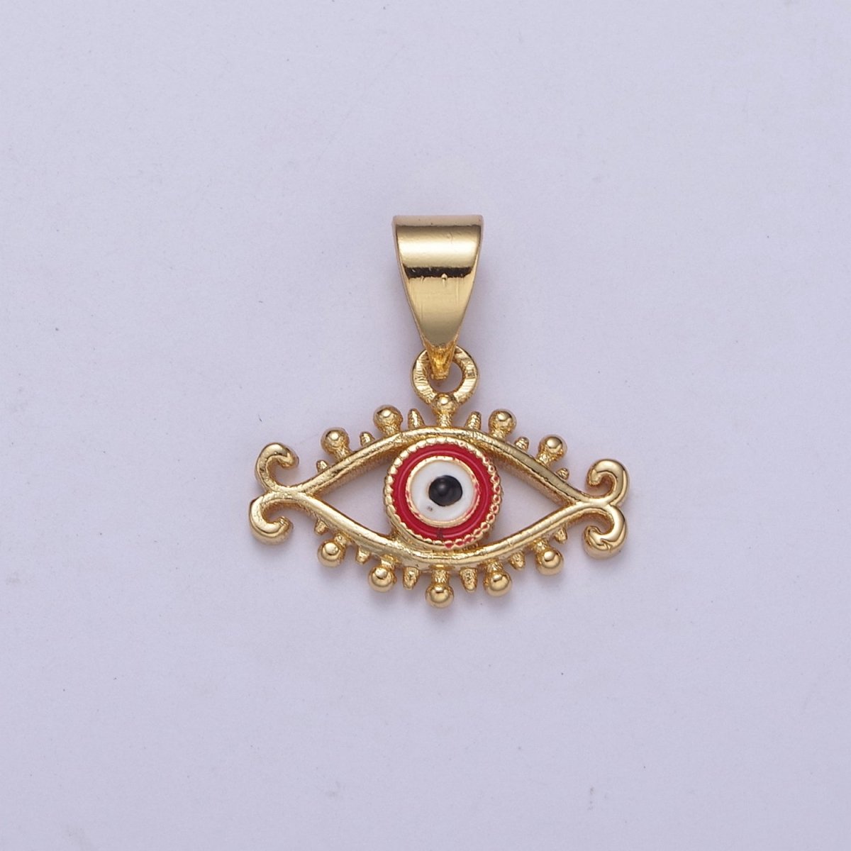 Dainty Blue Evil Eye Pendant Red Enamel Eye Charm H-365 H-366 - DLUXCA