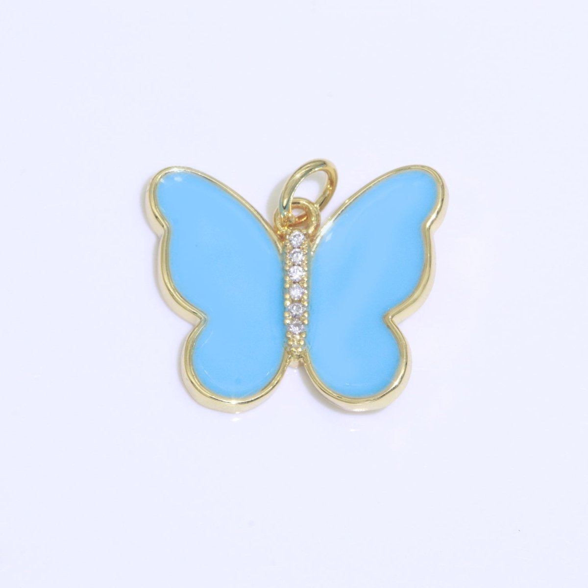 Dainty Butterfly Charm, Mini Gold Filled Monarch Charm for Necklace, Bracelet, Earring Charm Micro Pave Mariposa Jewelry Making M-460 - M-469 - DLUXCA