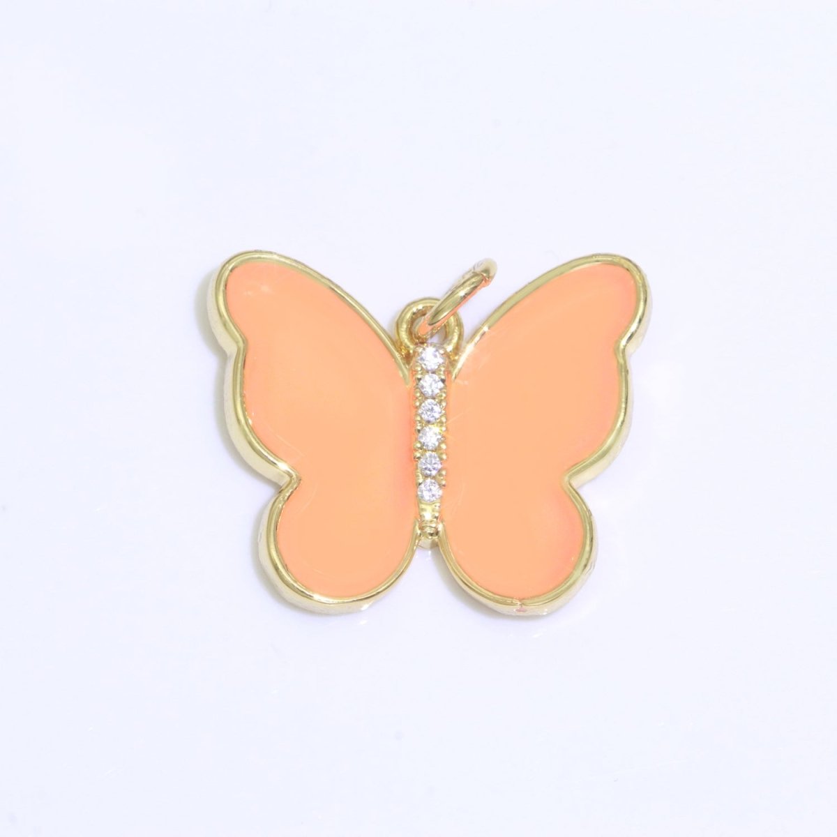 Dainty Butterfly Charm, Mini Gold Filled Monarch Charm for Necklace, Bracelet, Earring Charm Micro Pave Mariposa Jewelry Making M-460 - M-469 - DLUXCA