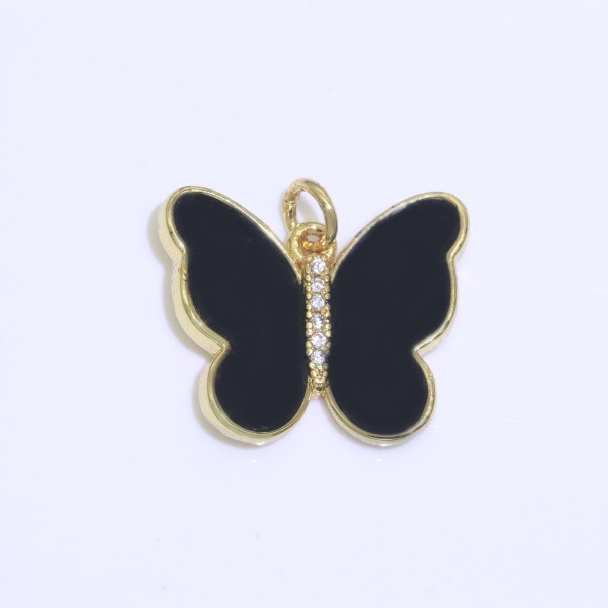 Dainty Butterfly Charm, Mini Gold Filled Monarch Charm for Necklace, Bracelet, Earring Charm Micro Pave Mariposa Jewelry Making M-460 - M-469 - DLUXCA