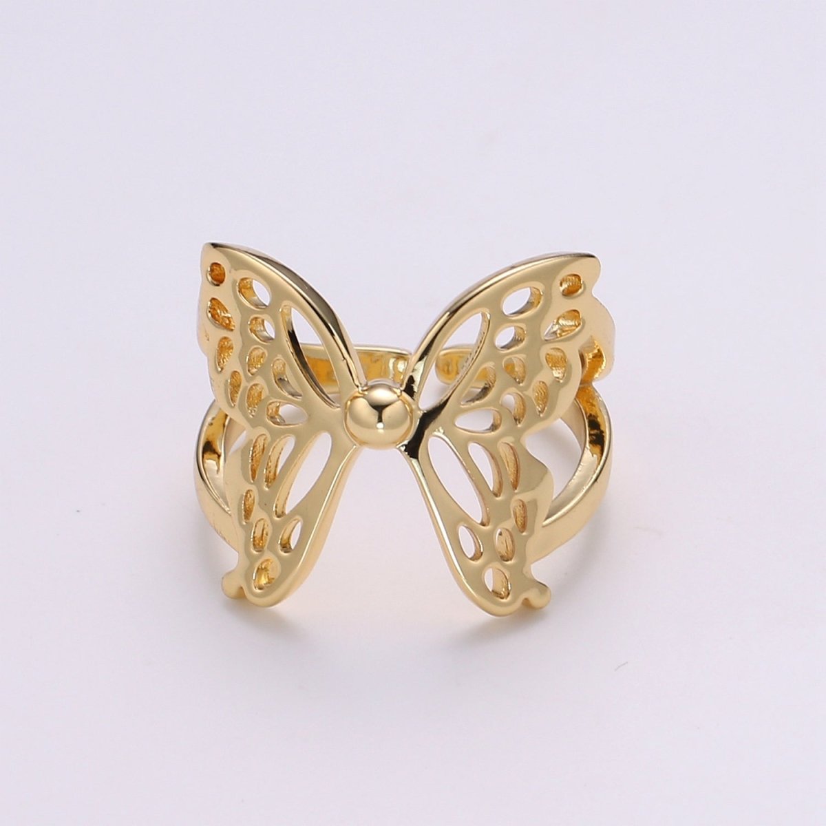 Dainty Butterfly Ring, Adjustable Gold Ring, Simple Mariposa Ring, Animal Lover Ring for Minimalist jewelry Everyday Wear R500 - DLUXCA