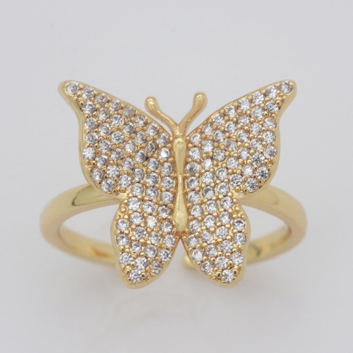 Dainty Butterfly Ring, Open Gold Adjustable Ring, Cute Mariposa Ring, Animal Lover Ring for Minimalist jewelry for Christmas Gift Idea S-160~S-164 - DLUXCA