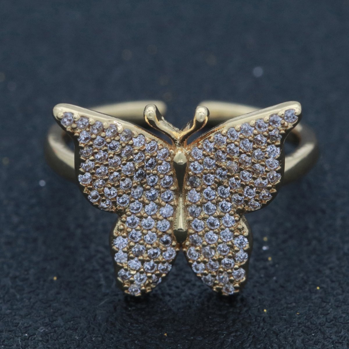Dainty Butterfly Ring, Open Gold Adjustable Ring, Cute Mariposa Ring, Animal Lover Ring for Minimalist jewelry for Christmas Gift Idea S-160~S-164 - DLUXCA