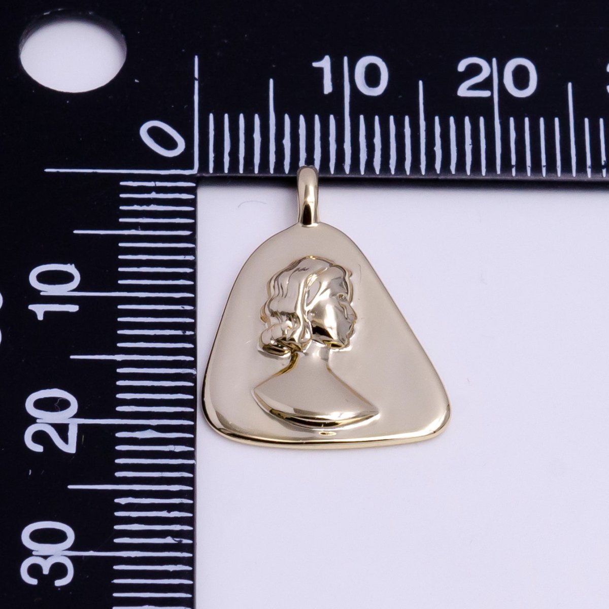 Dainty Cameo Pendant Triangle Pretty Woman Charm AC-1407 - DLUXCA