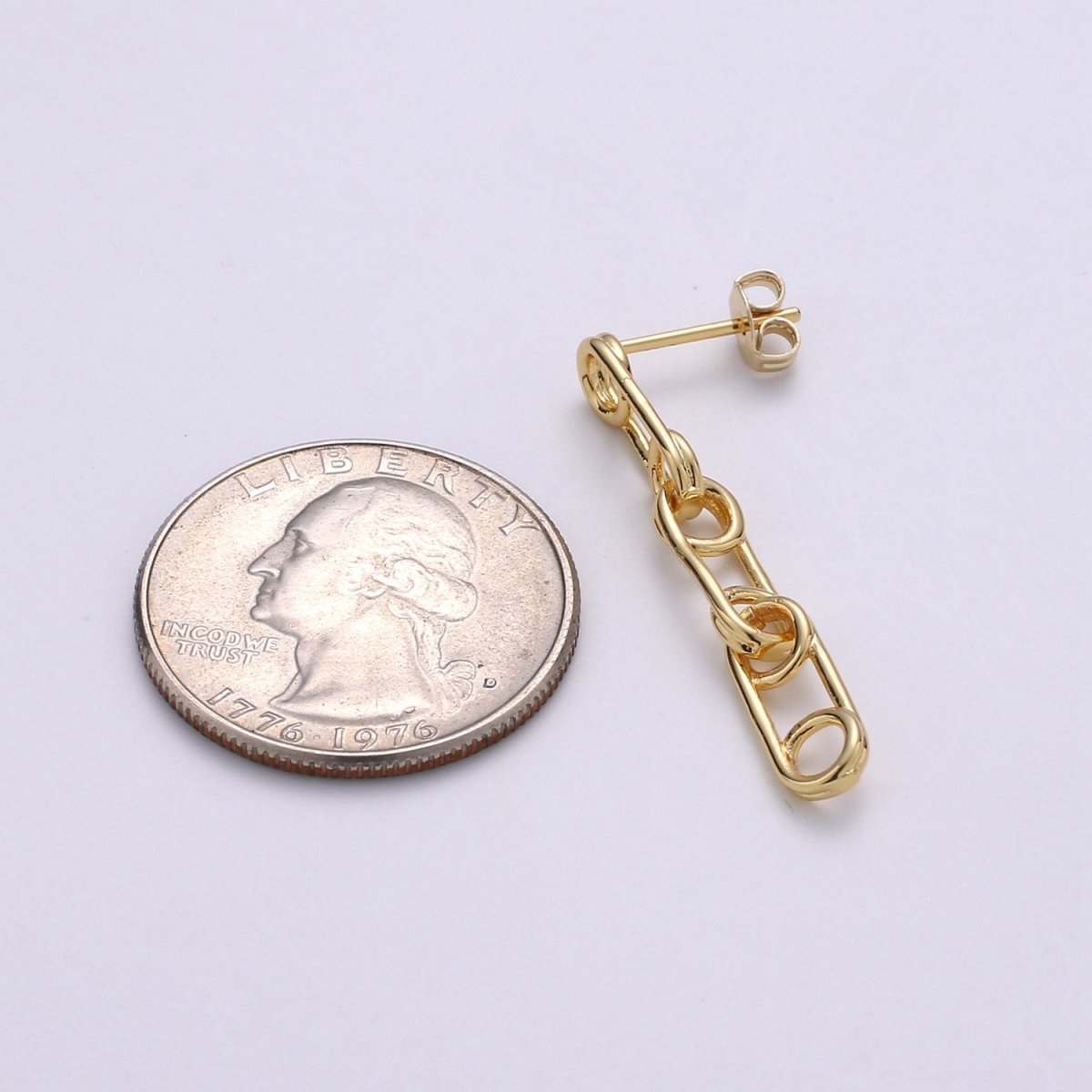 Dainty Chain Link Earrings, Gold Drop Earrings, Gold Dangle Earrings, 14k Gold Filled Earrings, Geometric Earring Q-120 - DLUXCA