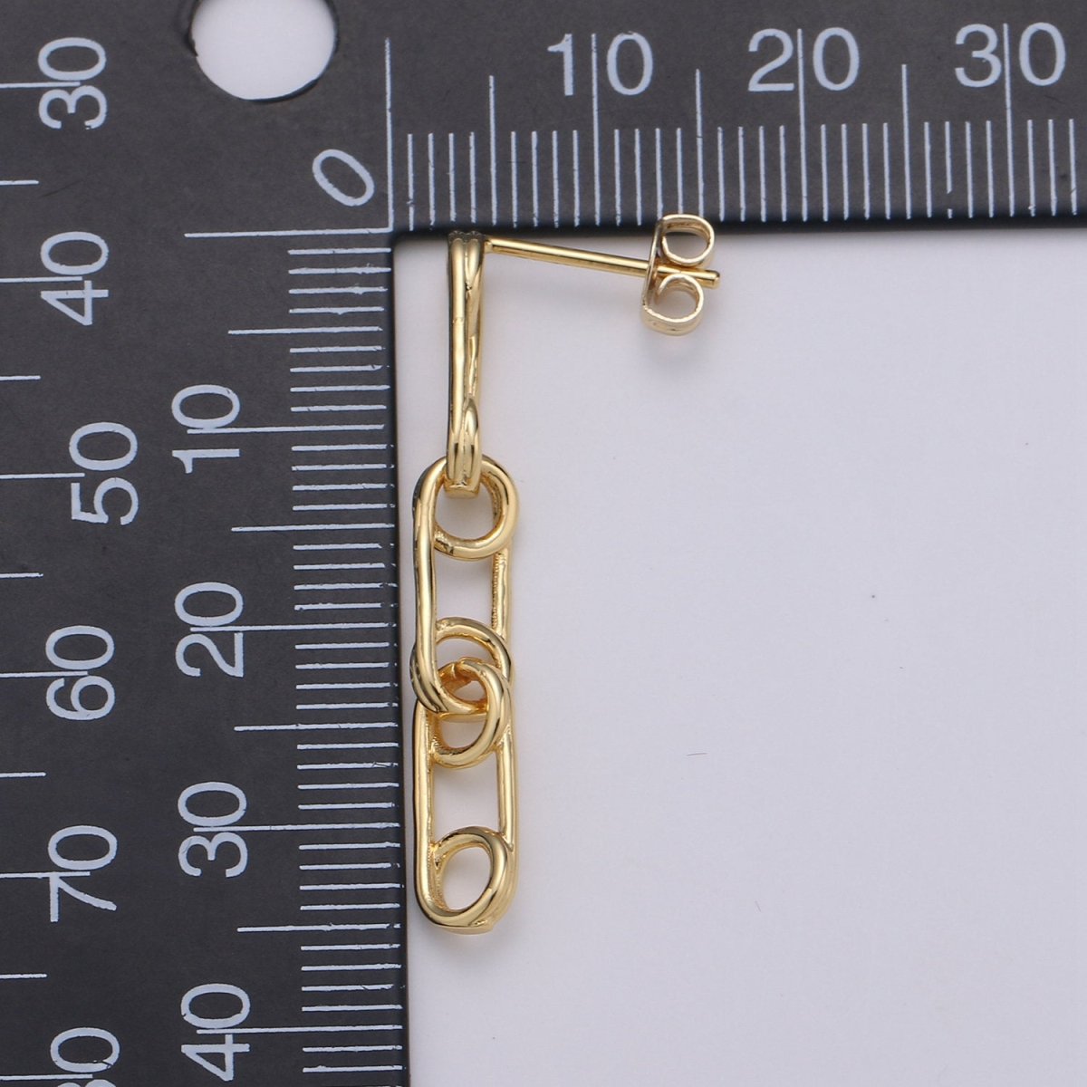 Dainty Chain Link Earrings, Gold Drop Earrings, Gold Dangle Earrings, 14k Gold Filled Earrings, Geometric Earring Q-120 - DLUXCA
