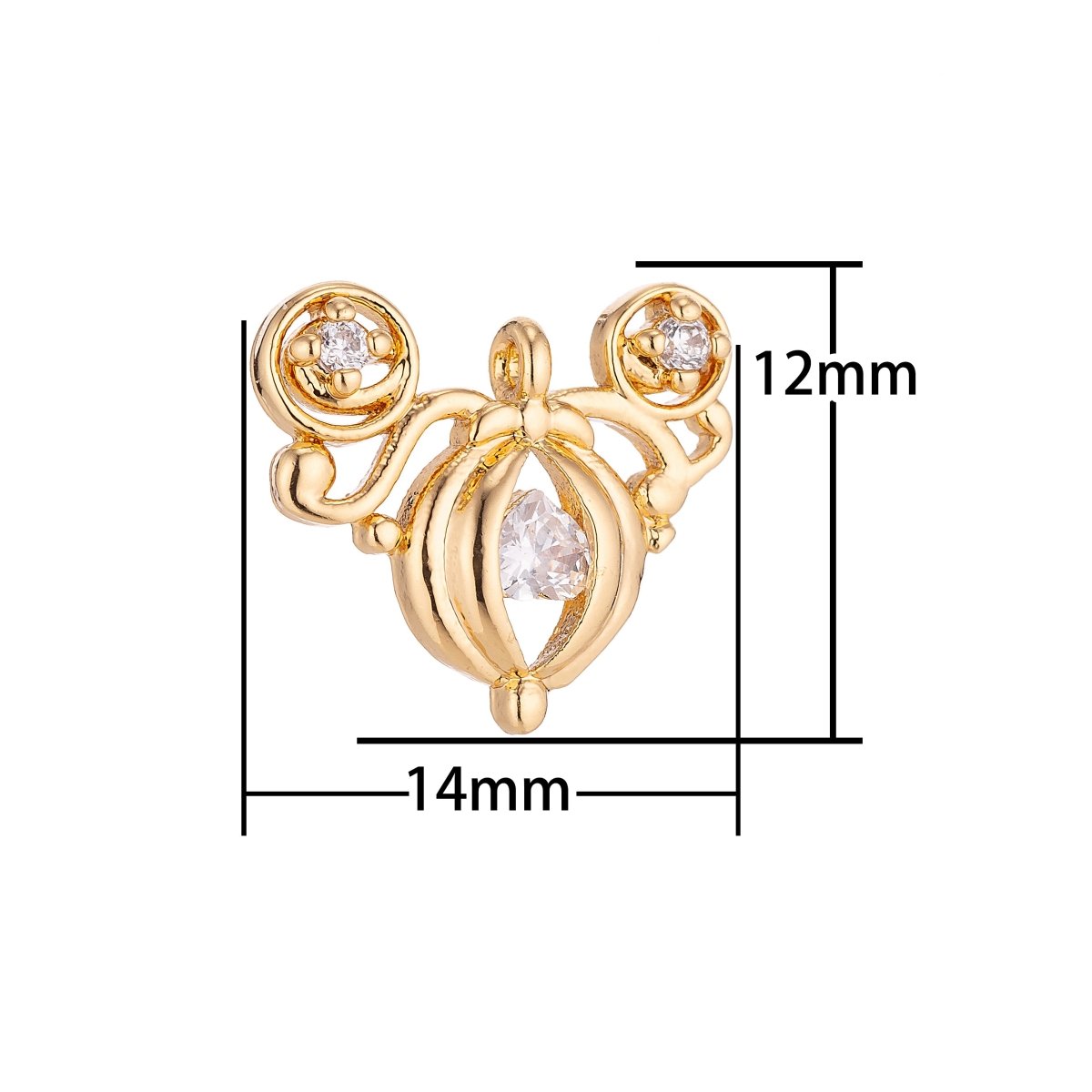 Dainty Chandelier Lamp Frame Charm CZ Crystal Mini Luxurious Gold Filled Charm Pendant C14 - DLUXCA