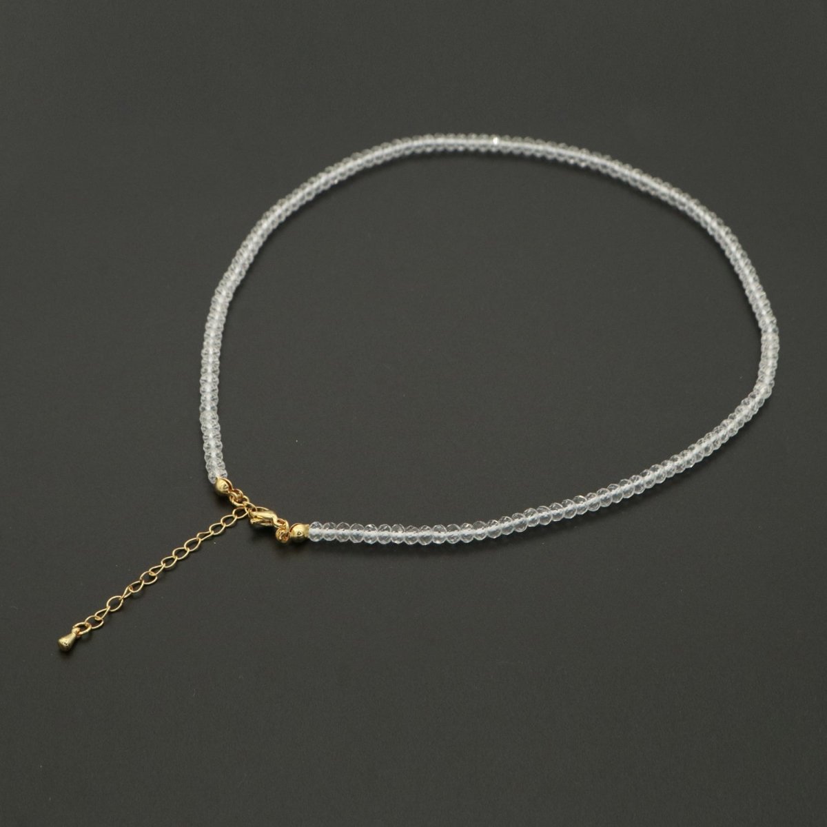 Dainty Clear Quartz Necklace gemstone minimalist Jewelry beaded Healing Stone Necklace | WA-262 Clearance Pricing - DLUXCA