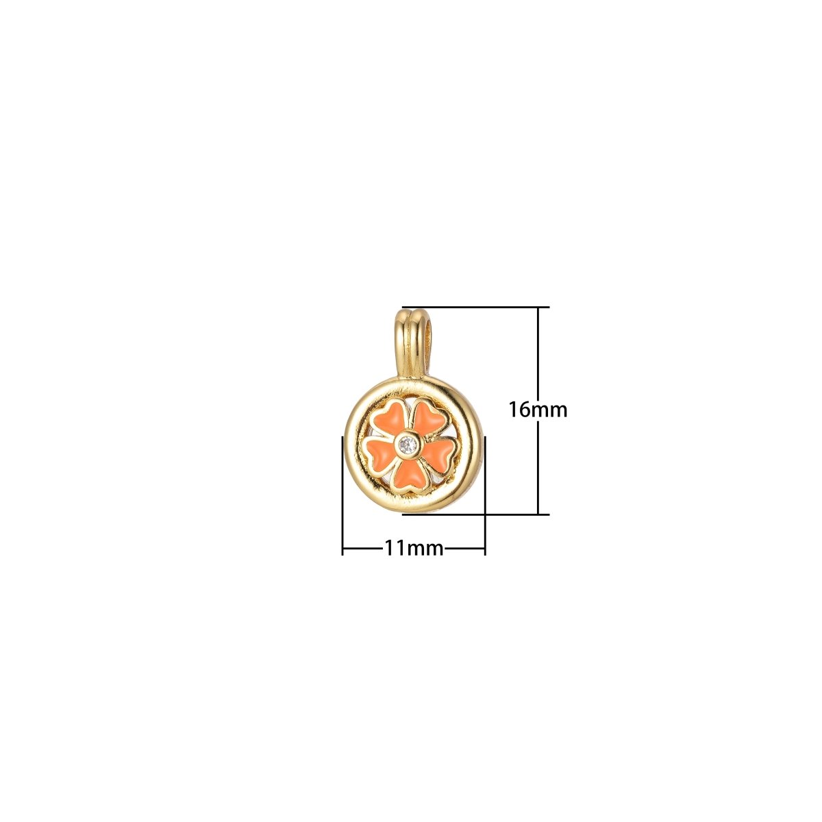 Dainty Clover Pendant Enamel Charm Colorful Jewelry Component J-826~J-833 - DLUXCA