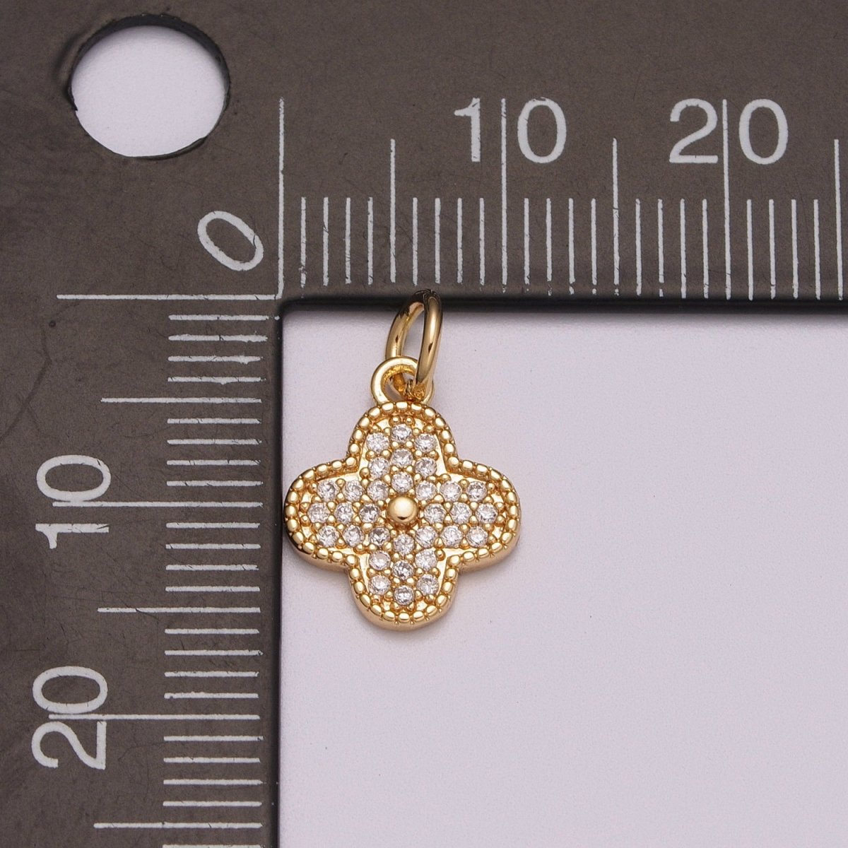 Dainty Clover Pendant Lucky Jewelry Component Add on Charm Micro Pave Shamrock Charm for Necklace Earring Bracelet Supply M-770 - DLUXCA