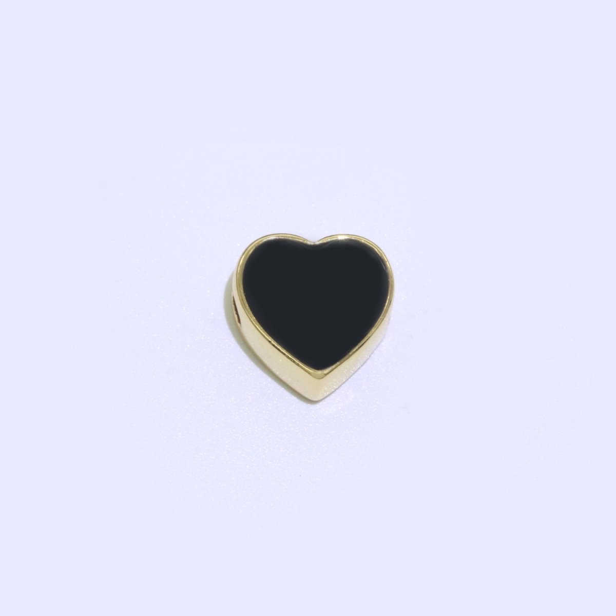 Dainty Colorful Heart Spacer Beads, Green Black Pink Yellow White Teal Heart beads for Necklace Bracelet Component 10mm Beads B-583 to B-592 - DLUXCA