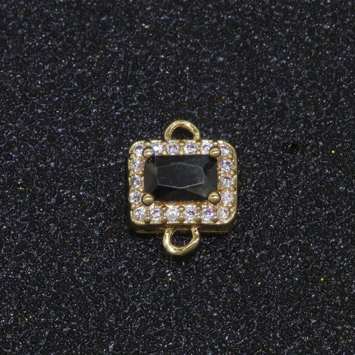 Dainty Colorful Rectangle Cz Charm connector for earring necklace supply F-856~F-869 - DLUXCA