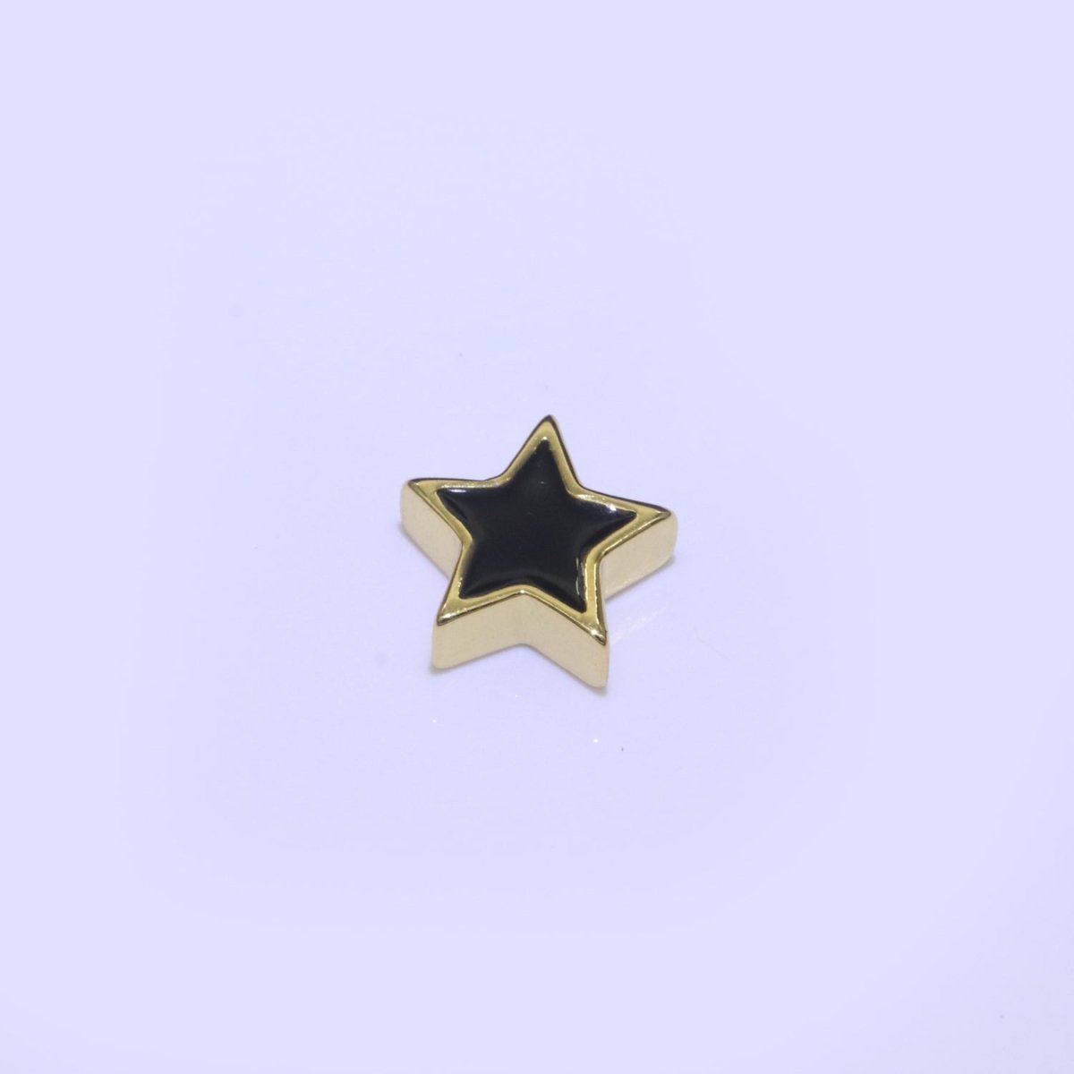 Dainty Colorful Star Spacer Beads, Green Black Pink Yellow Purple Teal Star beads for Necklace Bracelet Component 10mm Gold Beads B-593 to B602 - DLUXCA