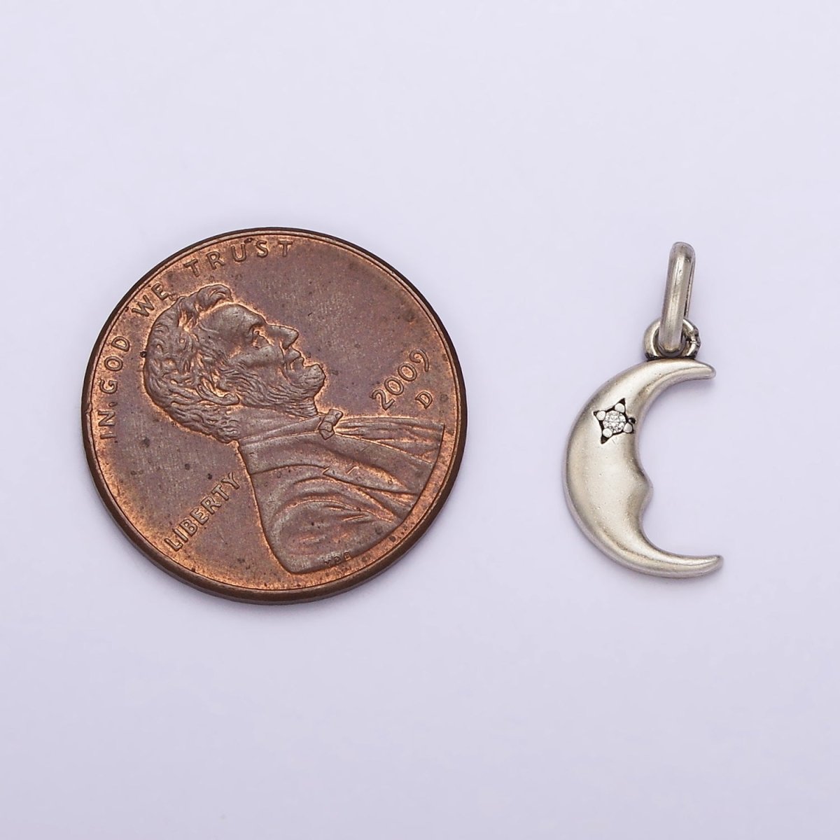 Dainty Crescent Moon Charm in 925 Sterling Silver Pendant Celestial Jewelry SL-332 - DLUXCA
