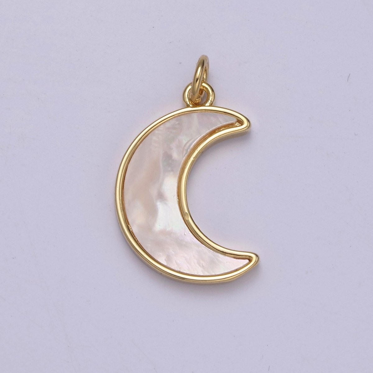 Dainty Crescent Moon Pendant Shell Pearl Moon Charm 14k Gold Filled Jewelry Supplies E-336 - DLUXCA