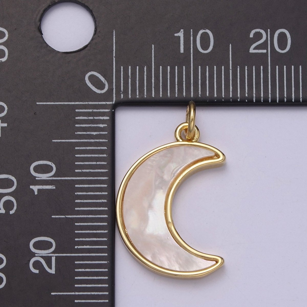 Dainty Crescent Moon Pendant Shell Pearl Moon Charm 14k Gold Filled Jewelry Supplies E-336 - DLUXCA
